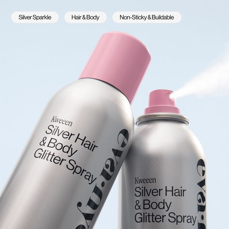 Kweeen Silver Hair & Body Glitter Spray 4.9 oz