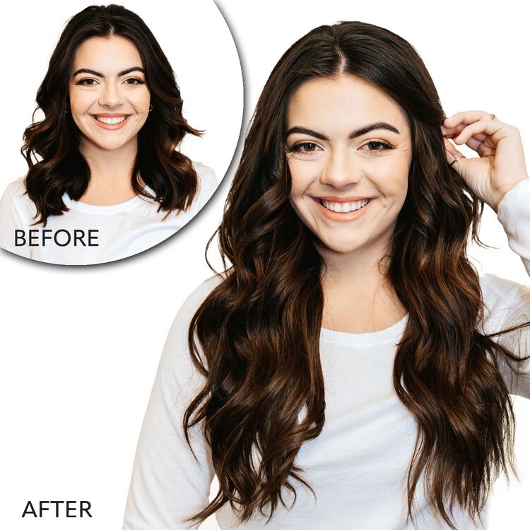 18" Ultra-Seamless Clip-in Hair Extensions Balayage Espresso / Medium Dark Brown