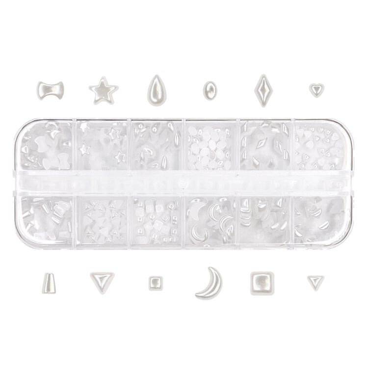 Nail Art Decor Resin Pearl Cabochon Mix Box Set