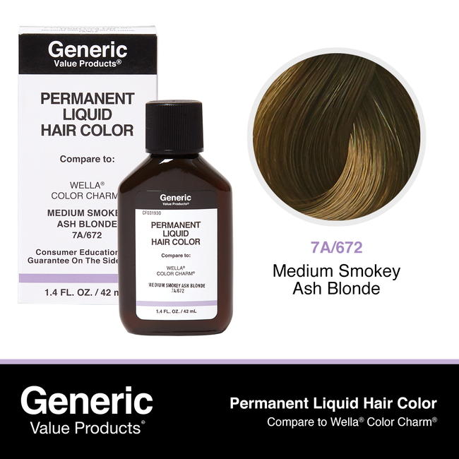 Generic Value Product 672 Medium Smokey Ash Blonde Permanent Liquid