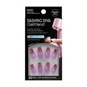 Rouge Shimmer GelXtend Design Nails