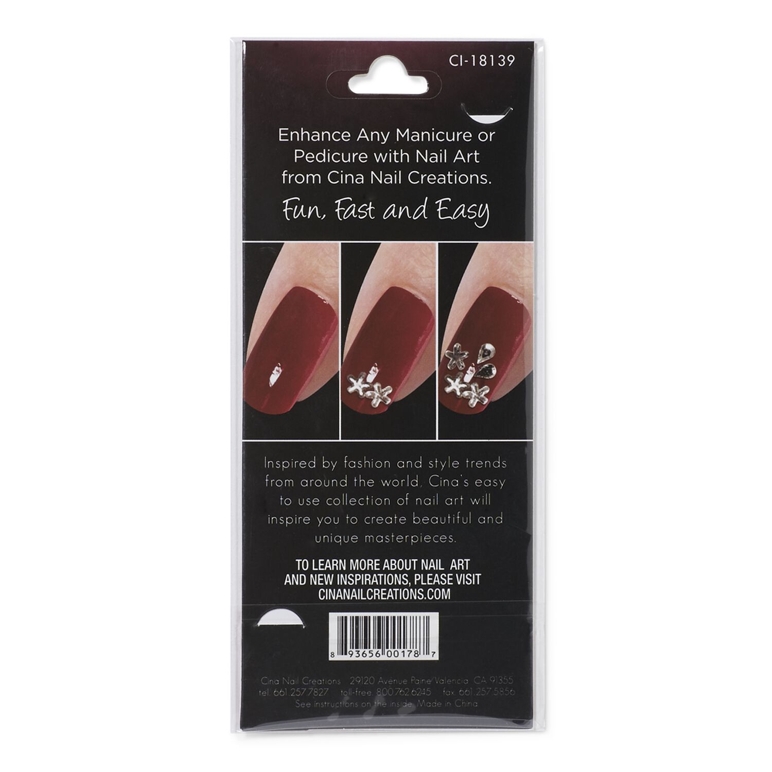 Cina Nail Creations Art Jewelry Decals Ice Sparkles Rhinestones Nail