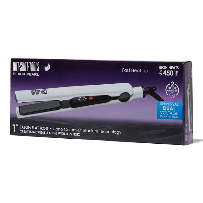 Black Pearl Ceramic Flat Iron (1 in) by Hot Shot Tools Flat Irons