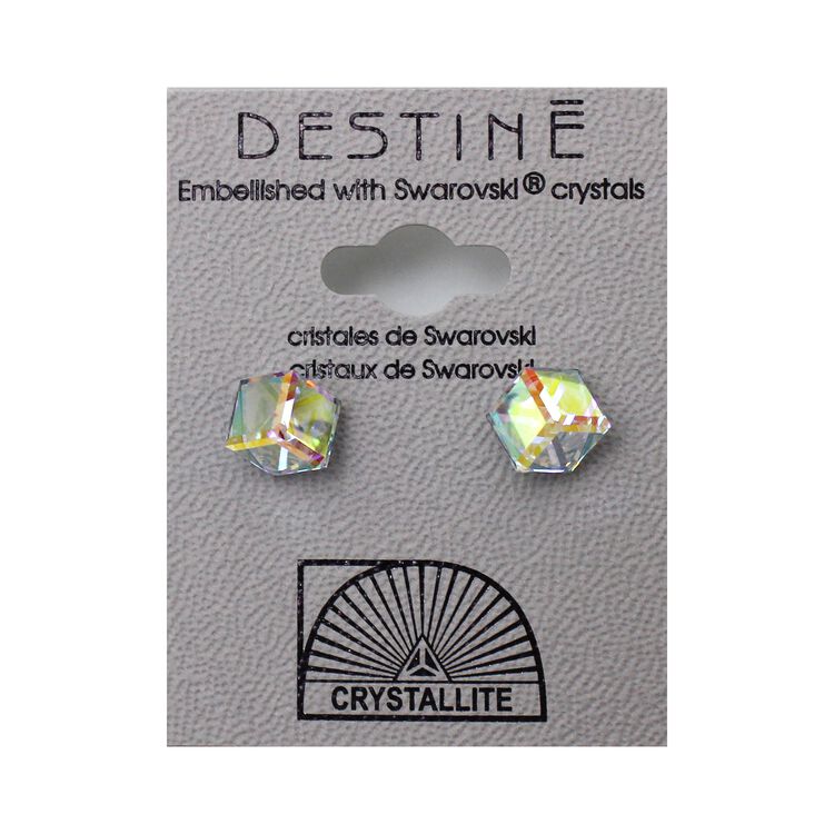 Destine Earring AB Tilted Cube 6mm