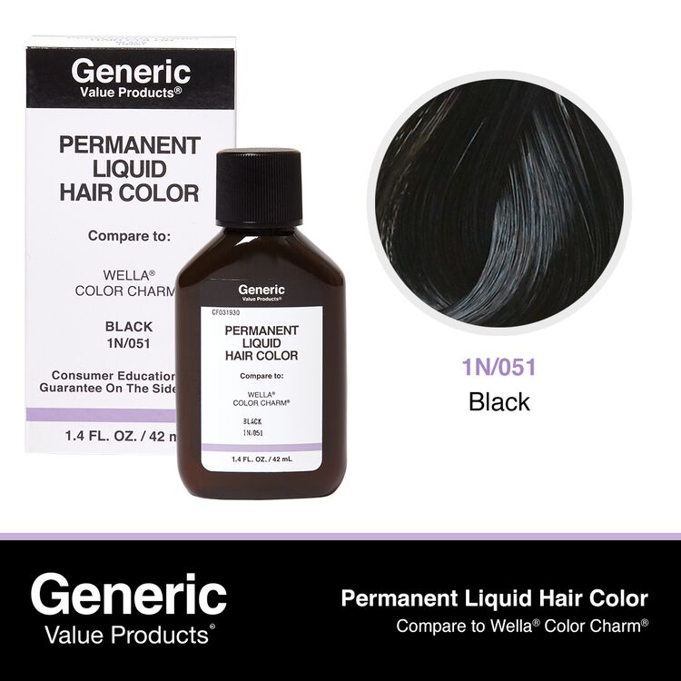 051 Black Permanent Liquid Hair Color Compare to Wella® ColorCharm®
