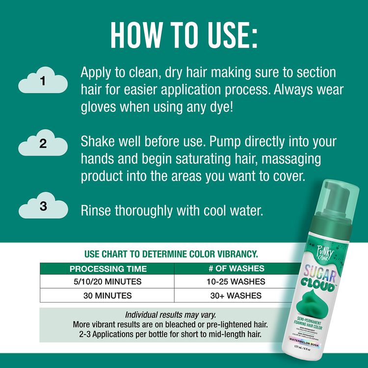 Sugar Cloud Semi-Permanent Foaming Hair Color Watermelon Suga