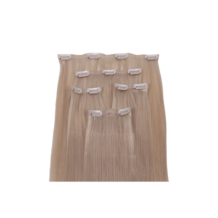18" Ultra-Seamless Clip-in Hair Extensions Platinum