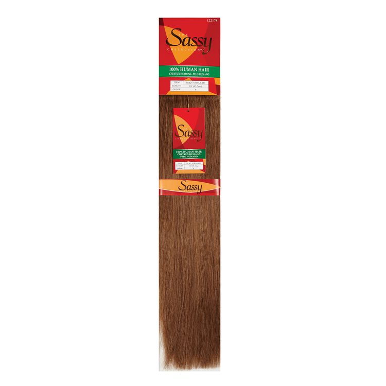 Silky Straight Chestnut Brown 18 Inch Human Hair Extension