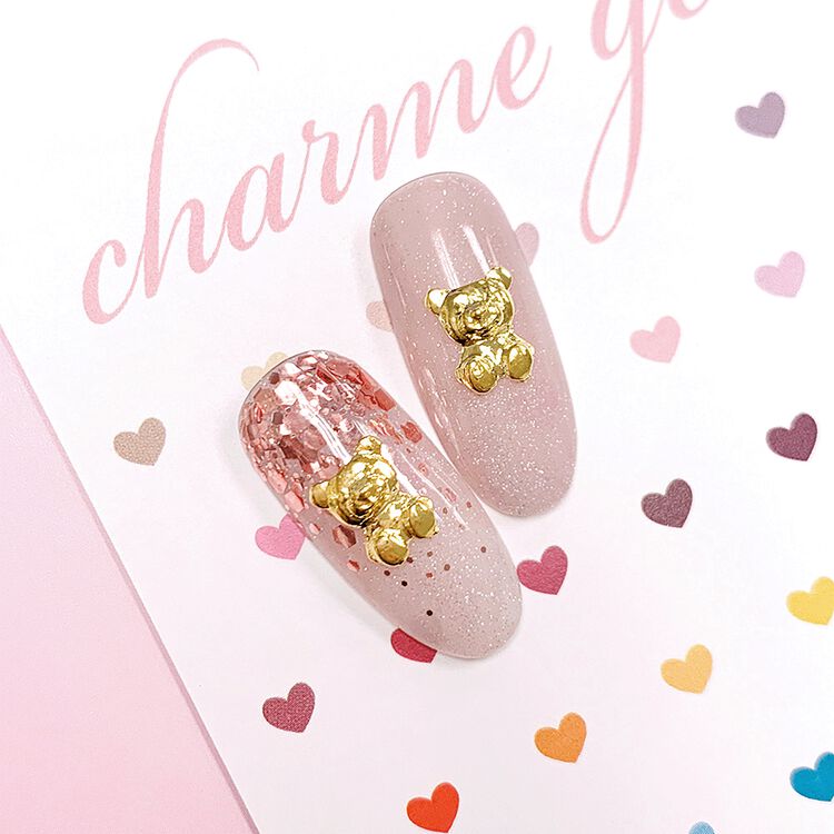 Nail Art Charms Teddy Bear Charm Gold