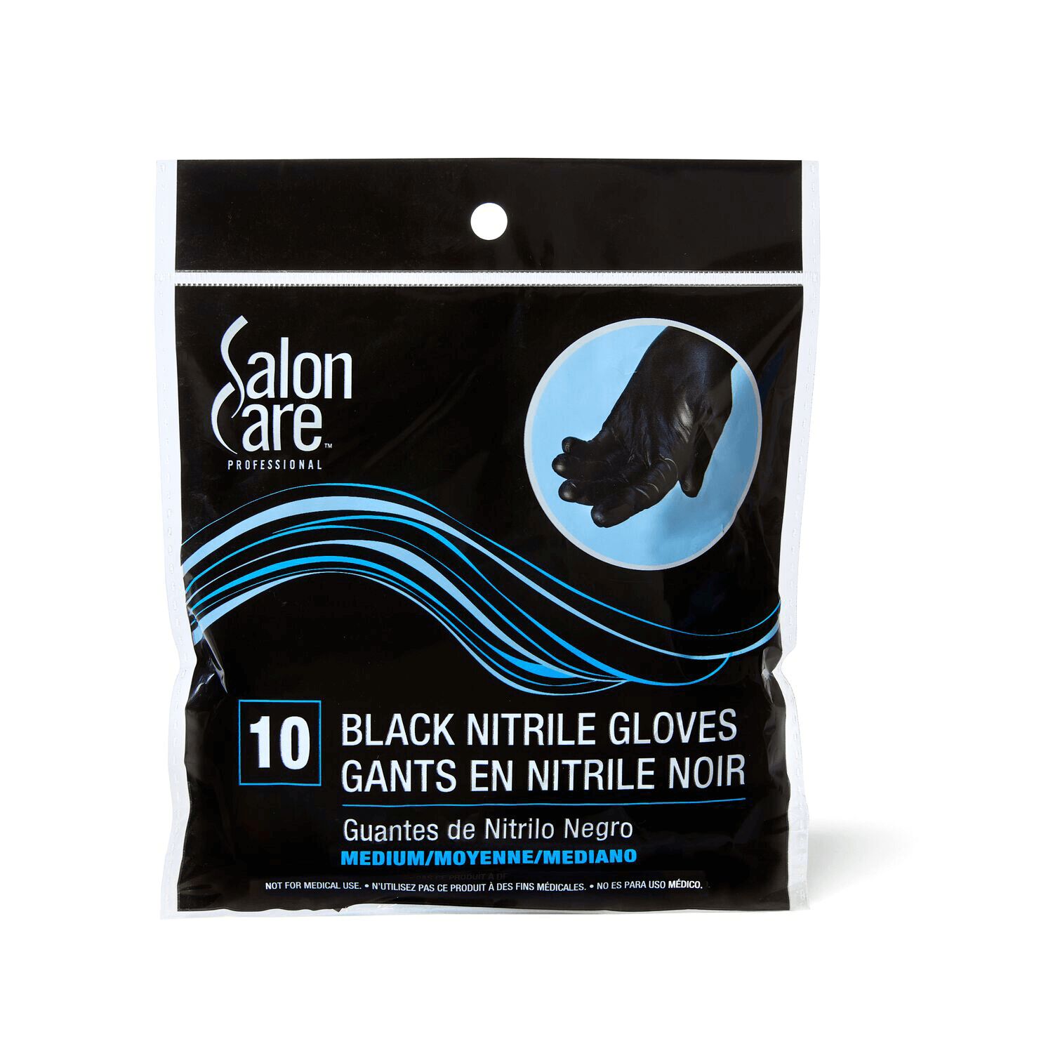 Salon Care Medium 10ct Black Nitrile Gloves Sally Beauty