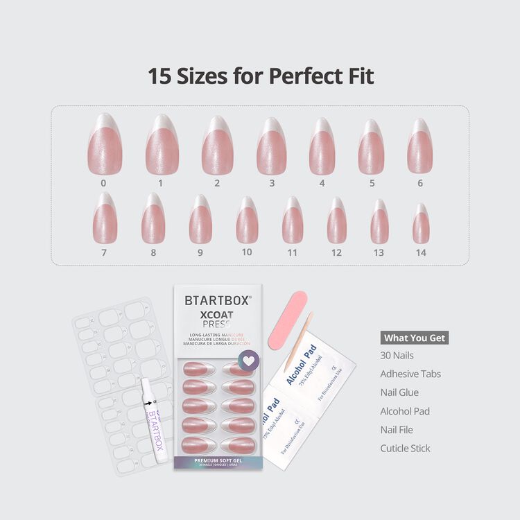 XCOATTIPS® Soft Press On Nails Almond - Pearlbound