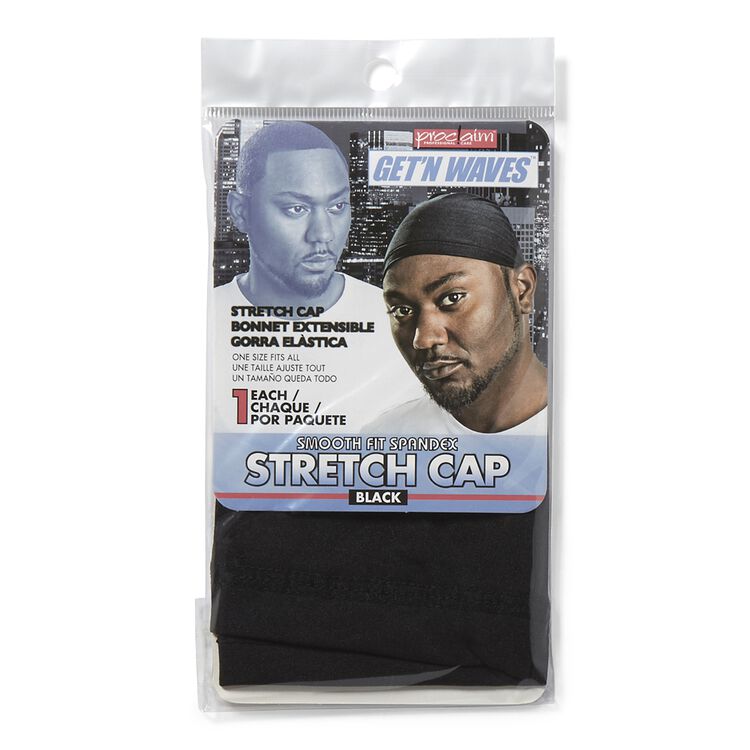Black Smooth Fit Spandex Stretch Cap