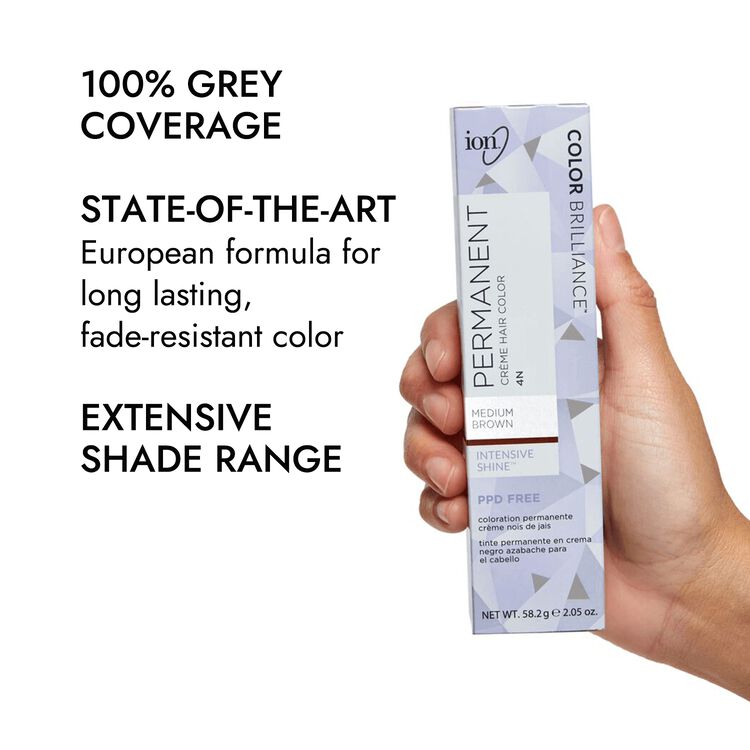 Ion 4n Medium Brown Permanent Creme Hair Color By Color Brilliance Permanent Hair Color Sally Beauty