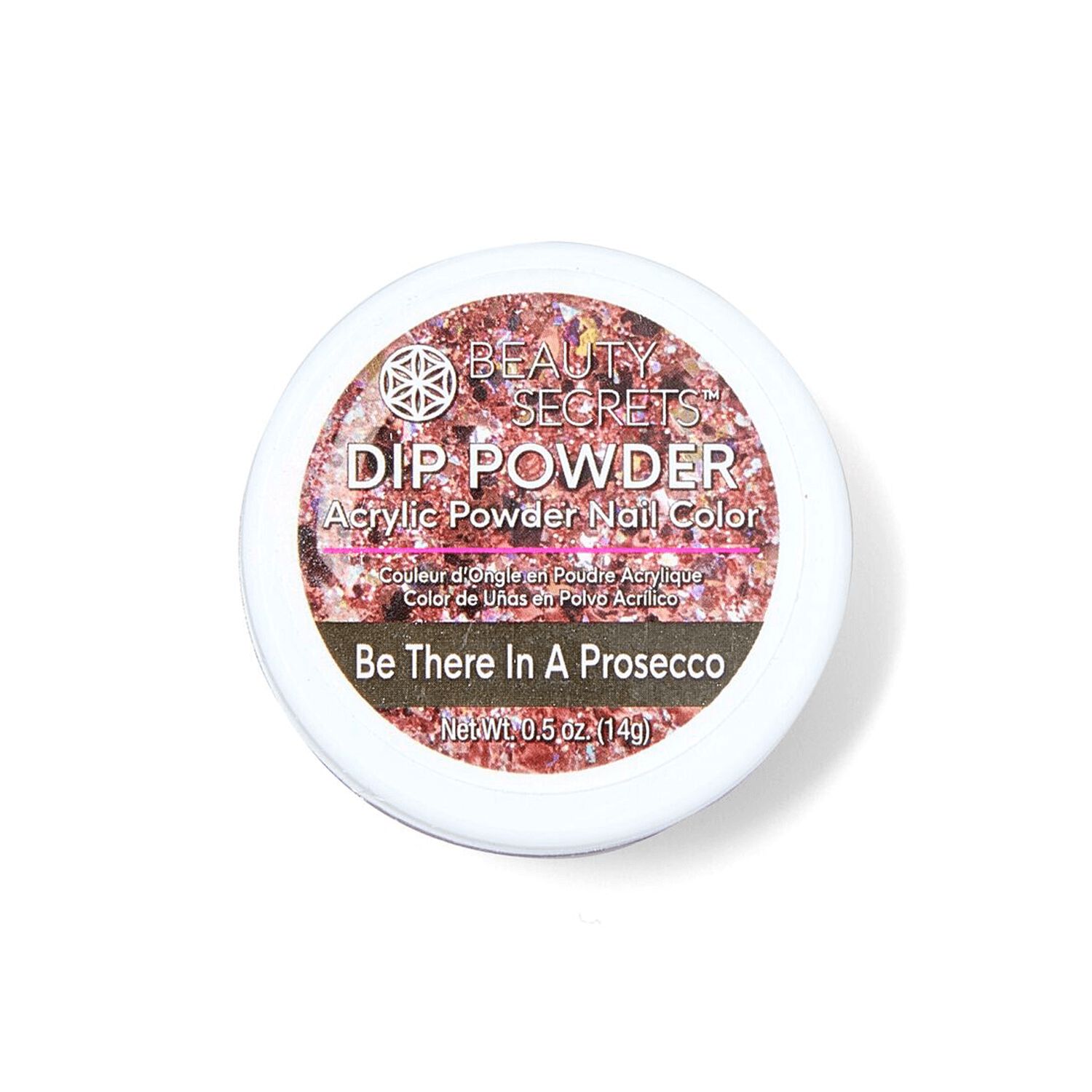 Beauty Secrets Be There in a Prosecco Chunky Glitter Dip Powder dip