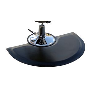 Rhino Mats Vegas Heel-Proof 3' x 5' x 1" Semi-Circle with Square Base Salon Mat-Black