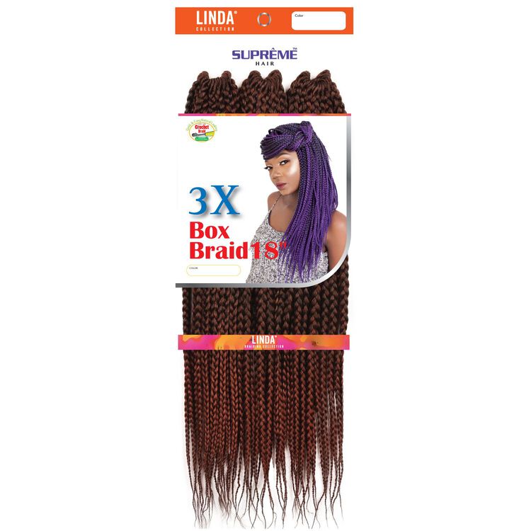 3X Box Braids 18 Inch Crochet Hair Ombre Black/Copper