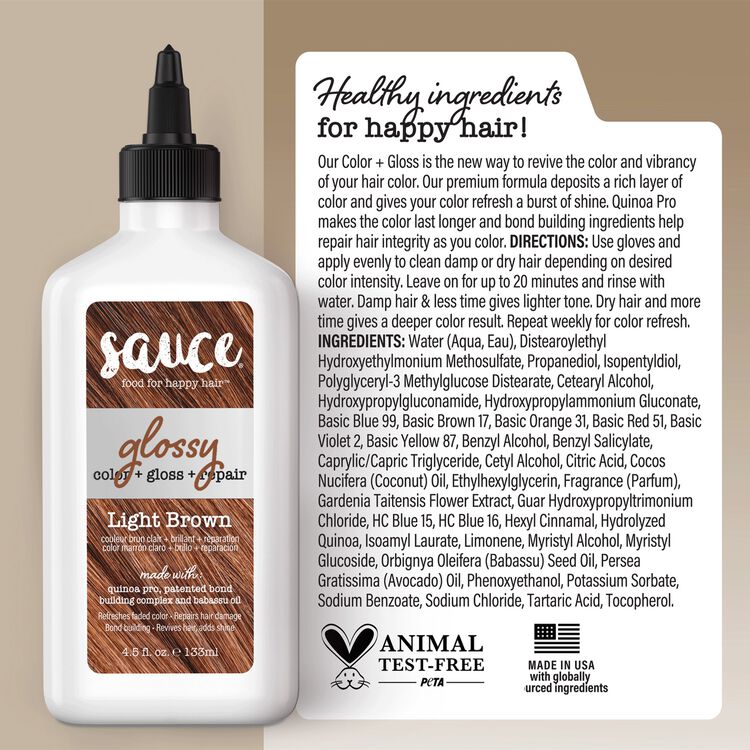 Light Brown Glossy Color & Gloss & Repair Semi Permanent Hair Gloss