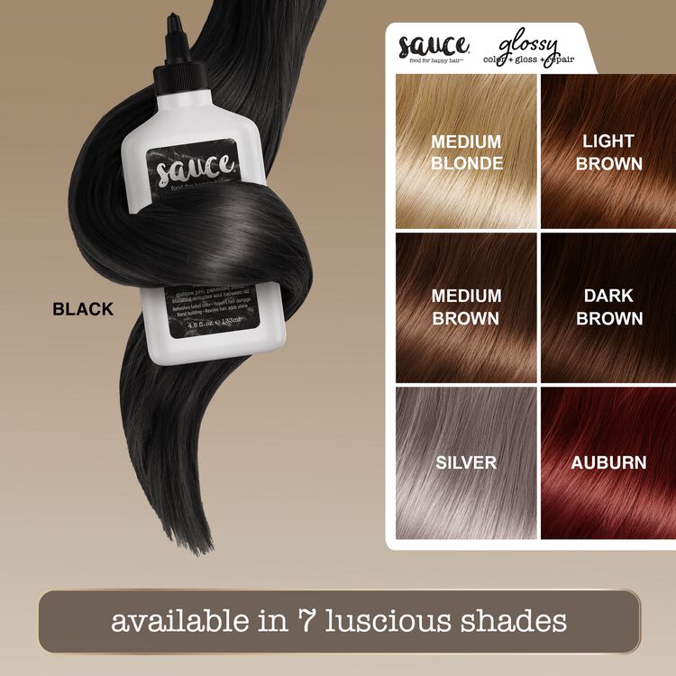 Black Glossy Color & Gloss & Repair Semi Permanent Hair Gloss