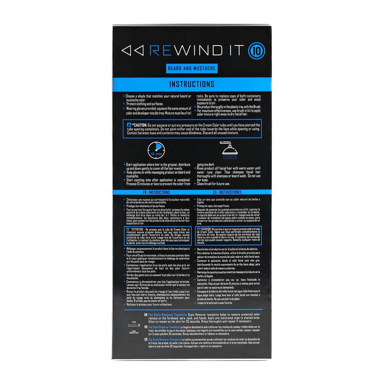 Rewind It 10 Jet Black Men's Beard and Mustache Color Hair Color