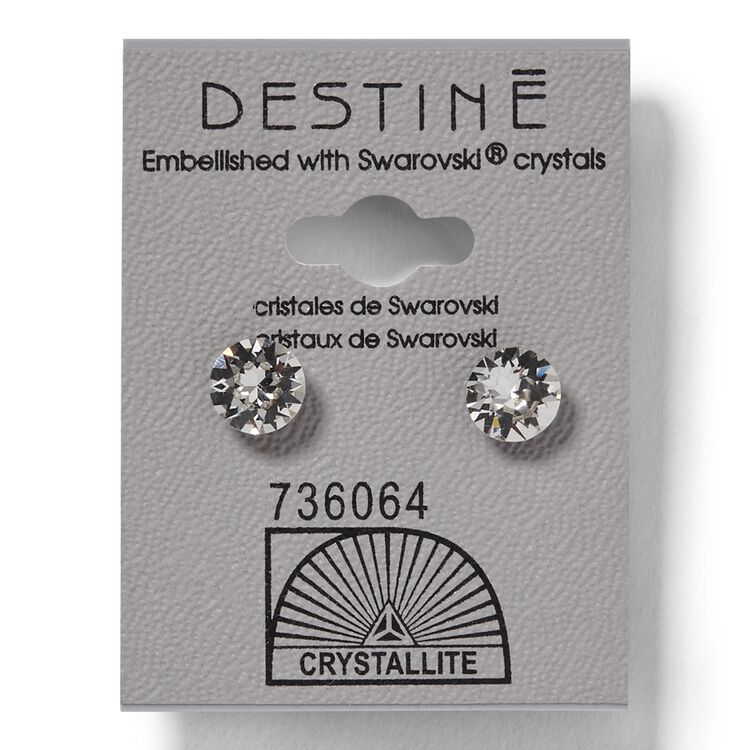 Destine Austrian Crystal Diamond Cut Post Earrings