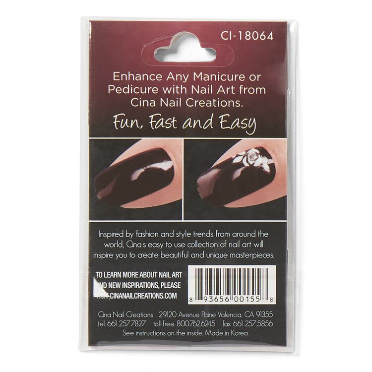 Cina Nail Creations Precious Petals Rhinestone Art Jewelry Decals