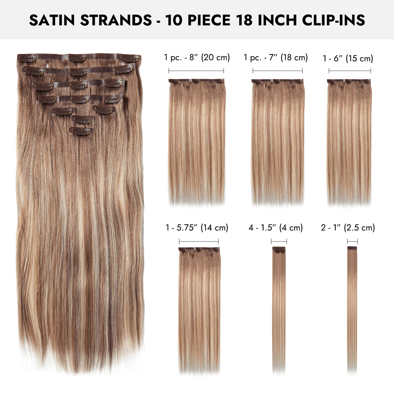 Satin Strands Blonde Ombre 18 Inch Seamless Clip-in Hair Extensions ...