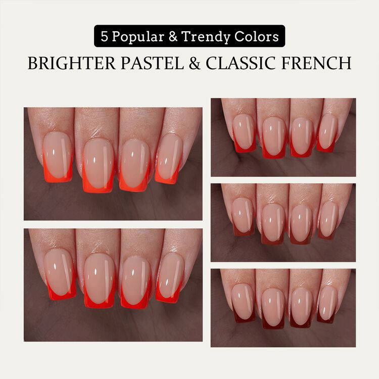 XCOATTIPS® French - Short Square Red Pastel Tips