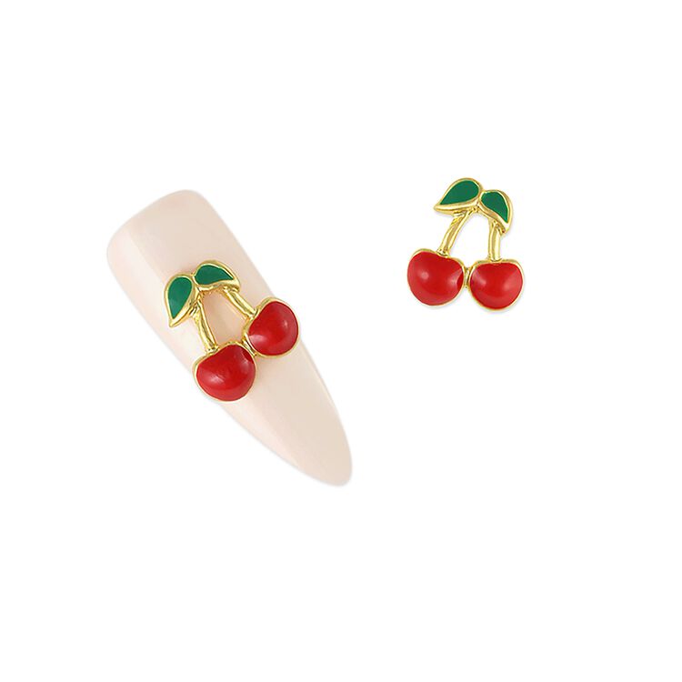 Nail Art Charms Cherries Charm Gold