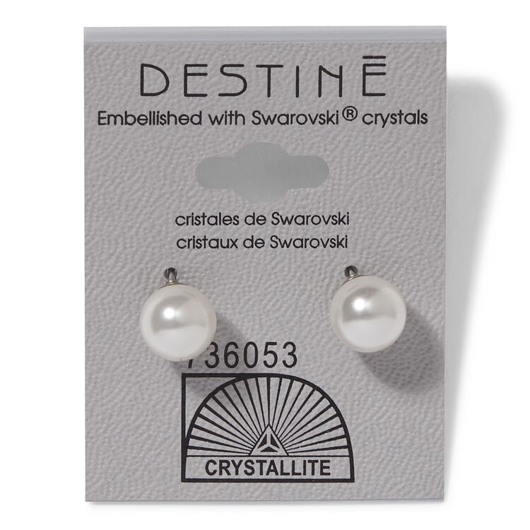 Destine White Pearl 8mm Earrings