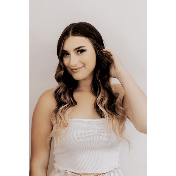 18" Ultra-Seamless Clip-in Hair Extensions Balayage Medium Dark Brown / Light Blonde