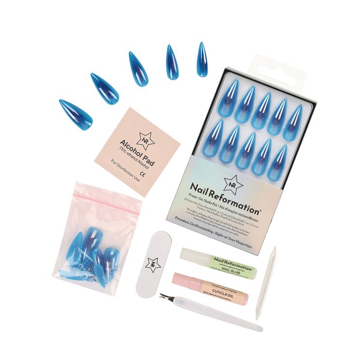Blue Nebula Press On Nails