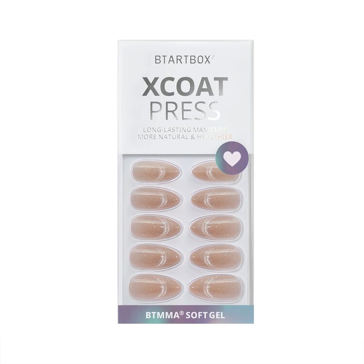 XCOATPRESS Press On Nails Medium Almond - Sunlit Shimmer