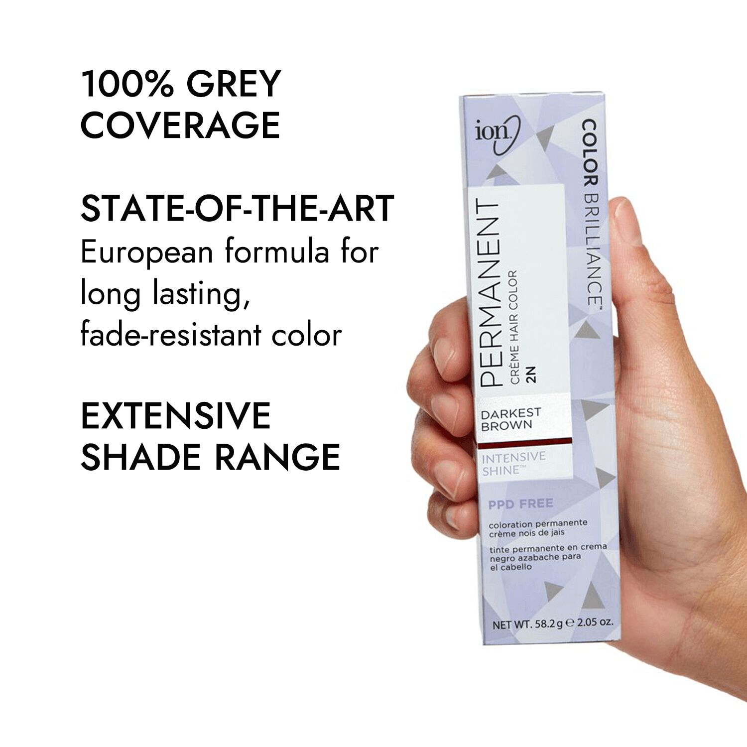 Ion 2N Darkest Brown Permanent Creme Hair Color by Color Brilliance
