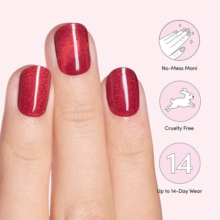 Ruby Red Apple Gel Nail Polish Strips