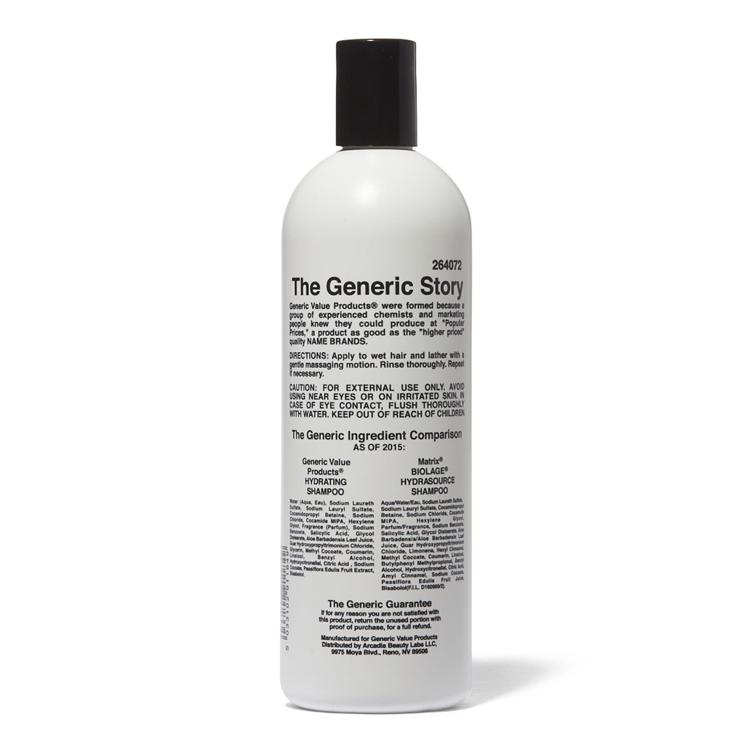 Generic Value Products Hydrating Shampoo Compare to Matrix Biolage