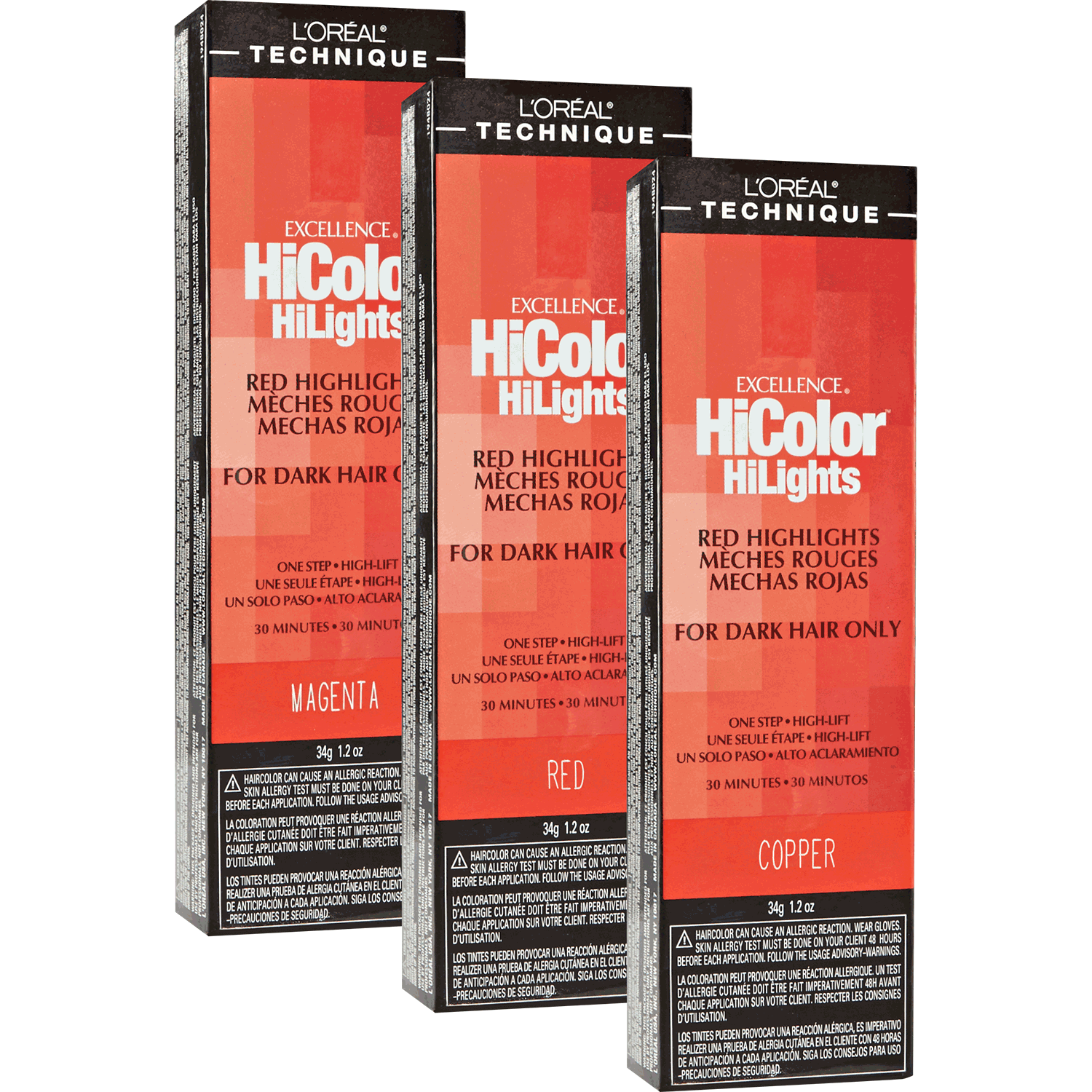 Loreal Hicolor For Dark Hair Color Chart