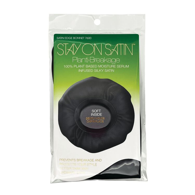 Stay On Satin Large Anti Breakage Bonnet Black