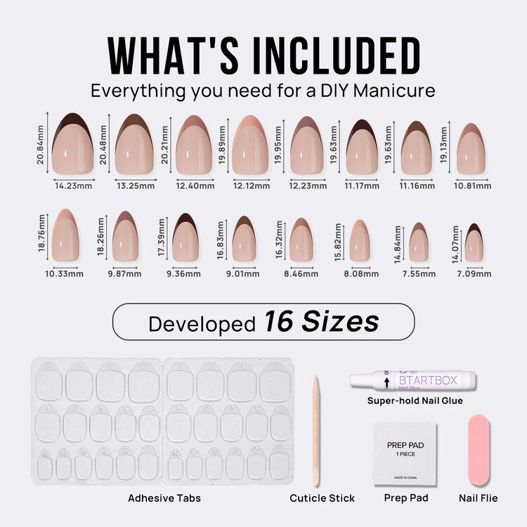 XCOATPRESS Press On Nails Short Almond - Morning Coffee