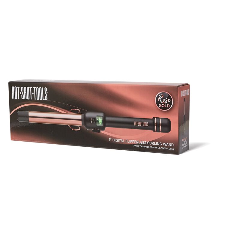 Hot Shot Tools Rose Gold 1 Inch Clipless Curling Wand Curling