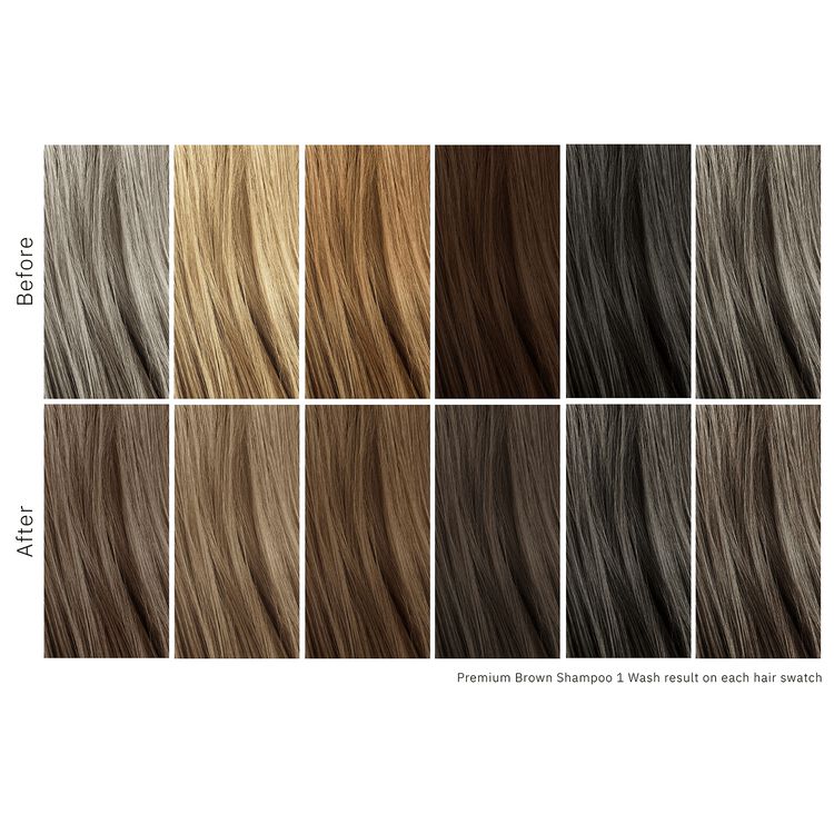 Premium Color Depositing Gray Coverage Shampoo Brown