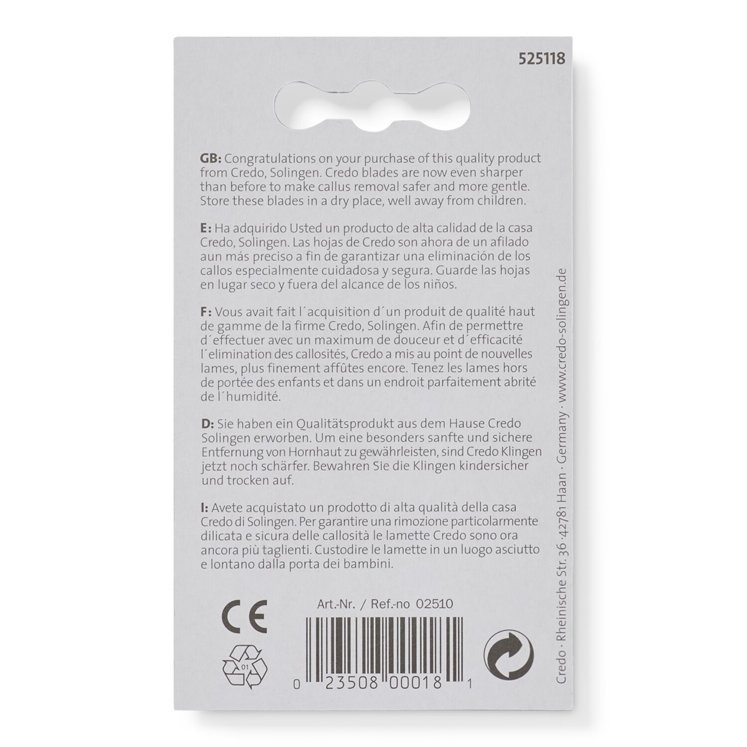 Credo Elegance Corn Cutter Blades at Sally Beauty