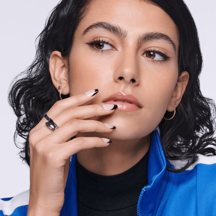 Salon Acrylic French Color Press-On Nails - Flame