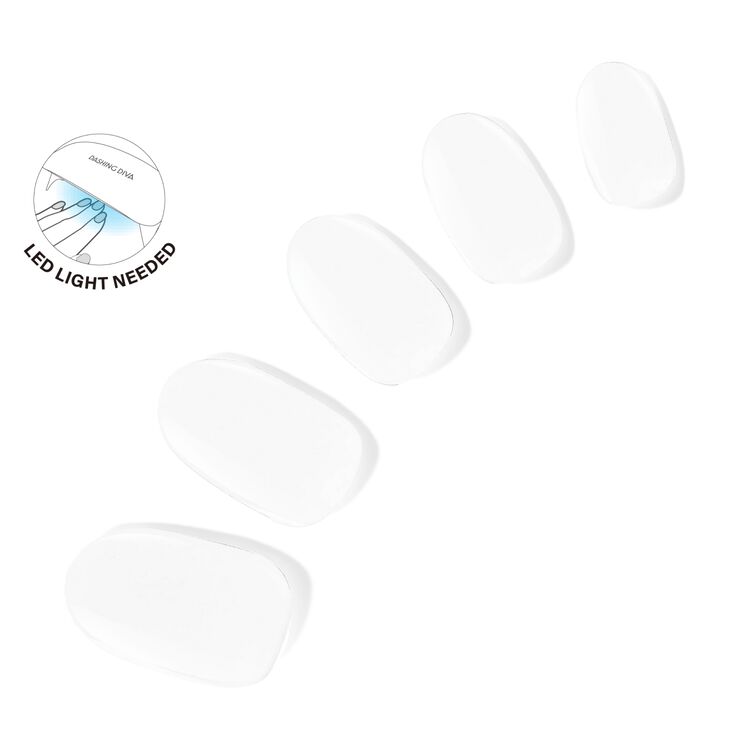 Dashing Diva White Syrup SemiCured Color Gel Strips Press On Nail