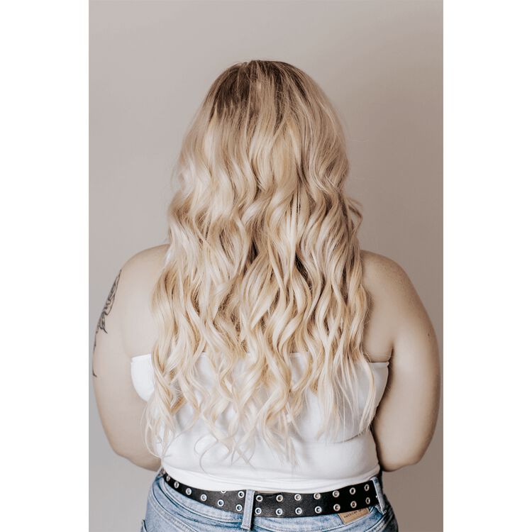 18" Ultra-Seamless Clip-in Hair Extensions Platinum