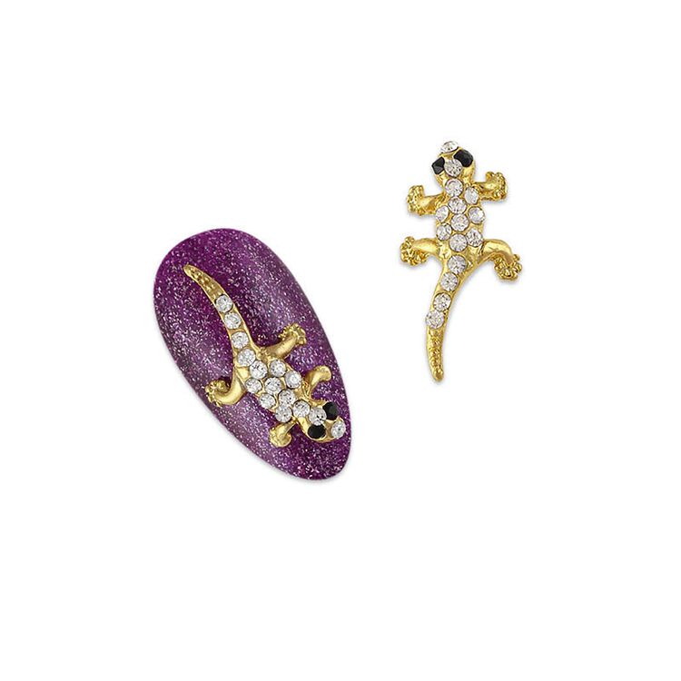 Nail Art Charms Gecko Charm Gold