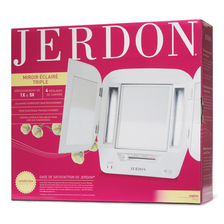 Jerdon Deluxe Lighted Makeup Mirror, Jerdon Makeup Mirror 10x