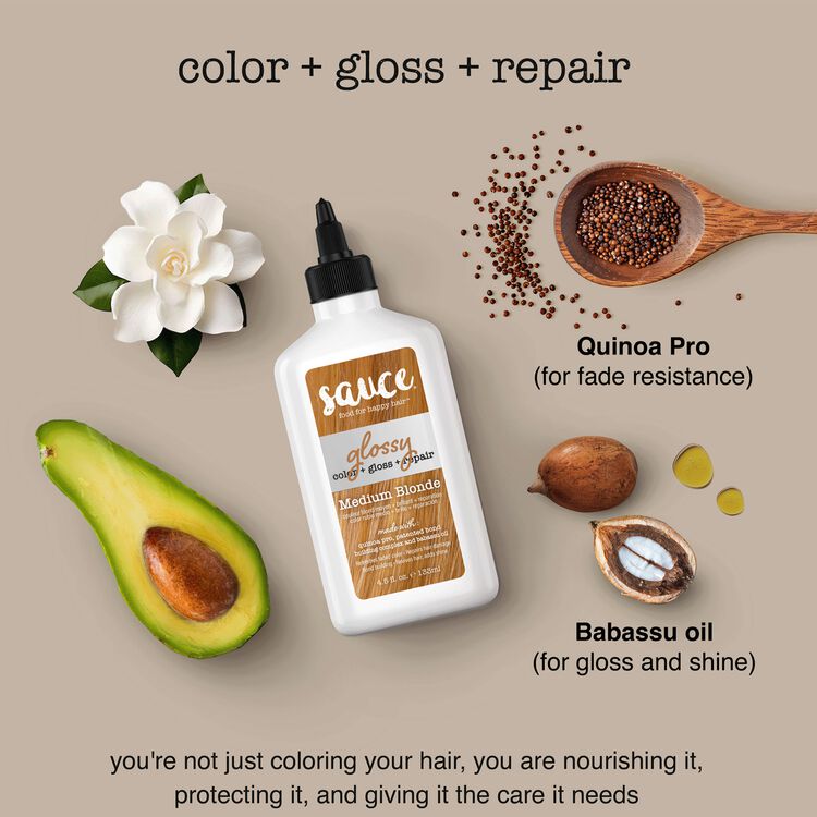 Medium Blonde Glossy Color & Gloss & Repair Semi Permanent Hair Gloss