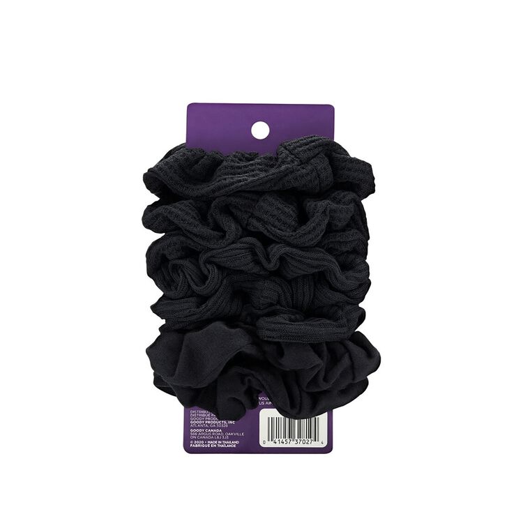 Black Ribbed Scrunchies 8 Count