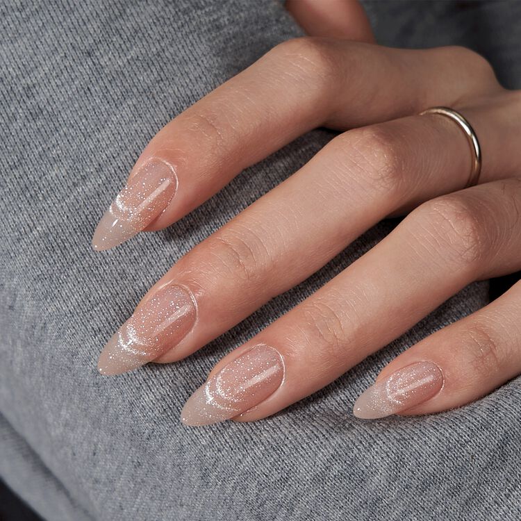 XCOATPRESS Press On Nails Medium Almond - Sunlit Shimmer