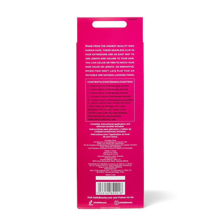 Black 18 Inch Seamless Clip-in Hair Extensions